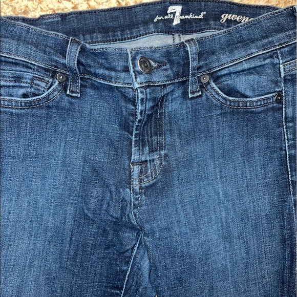 7 For All Mankind Gwenevere Dark Wash Denim Skinny Ankle Zip Jeans 25 $198 - Picture 4 of 5
